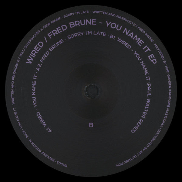 Wired (25) / Fred Brune : You Name It EP (12", EP)