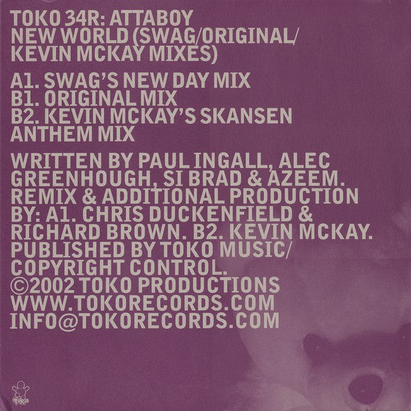 Attaboy : New World (Swag/Original/Kevin McKay Mixes) (12")
