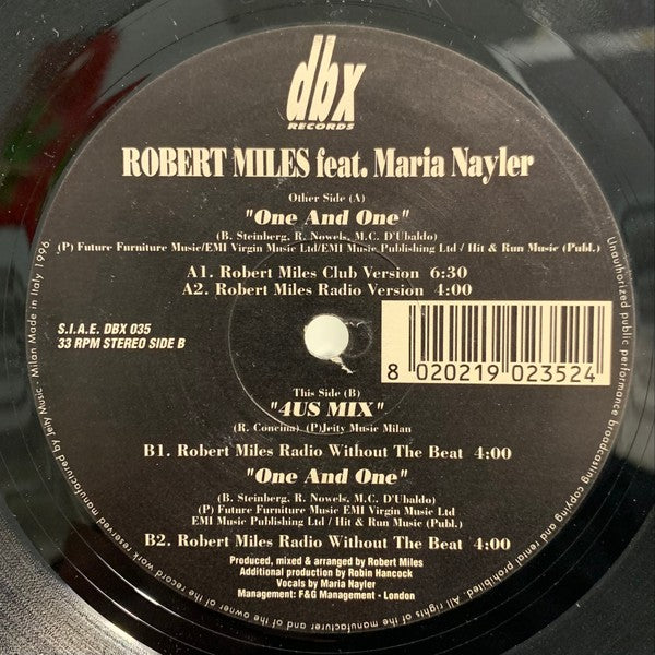 Robert Miles Feat. Maria Nayler : One And One (2x12", Bla)