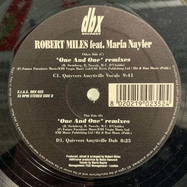 Robert Miles Feat. Maria Nayler : One And One (2x12", Bla)