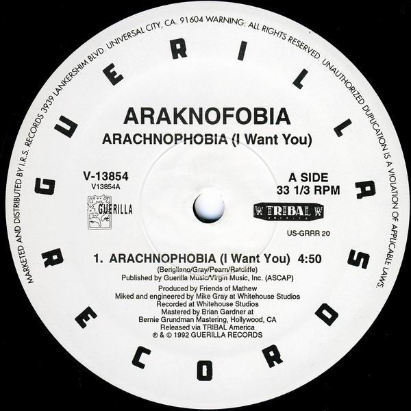 Araknofobia : Arachnophobia (I Want You) (12")