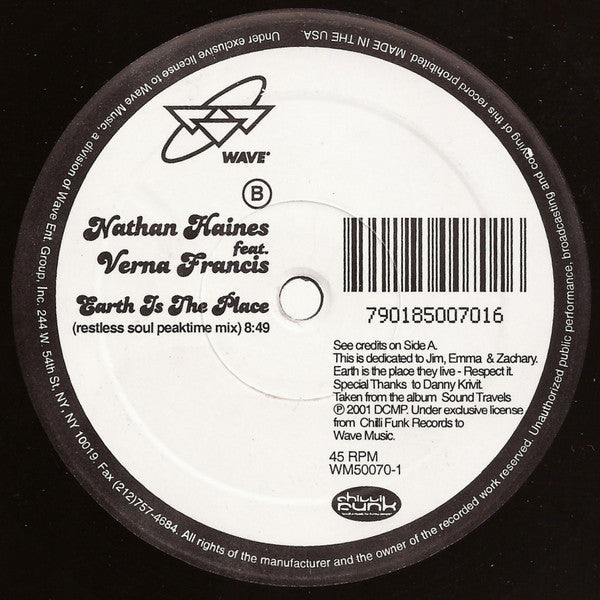 Nathan Haines Featuring Verna Francis : Earth Is The Place (12")