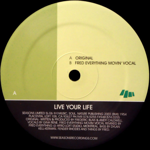 Andy Caldwell : Live Your Life (12")
