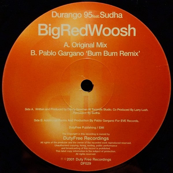 Durango 95 Feat. Sudha : Big Red Woosh (12")