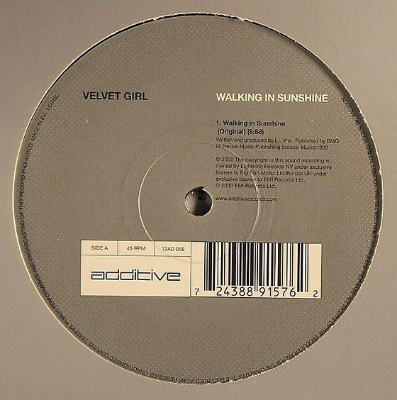 Velvet Girl : Walking In Sunshine / Velvet (12")