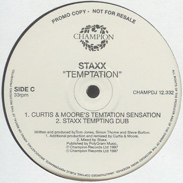 Staxx : Temptation (2x12", Promo)