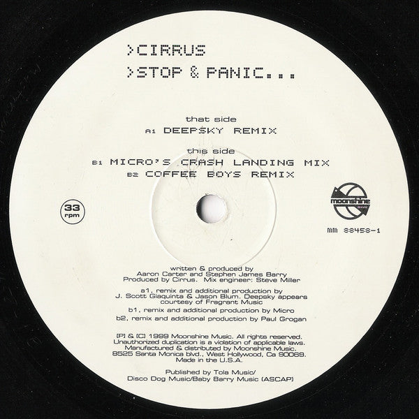 Cirrus : Stop & Panic (Remixes) (12")