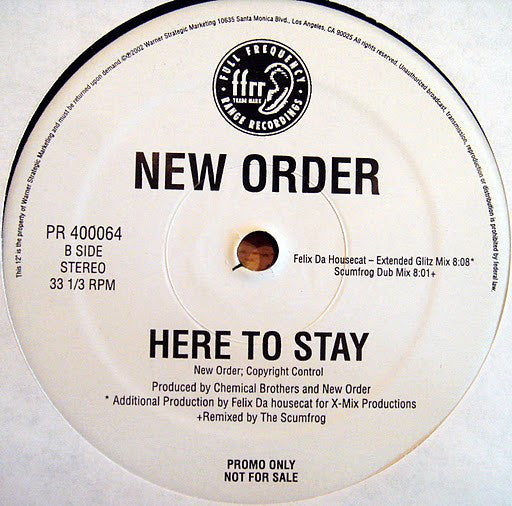 New Order : Here To Stay (12", Promo)